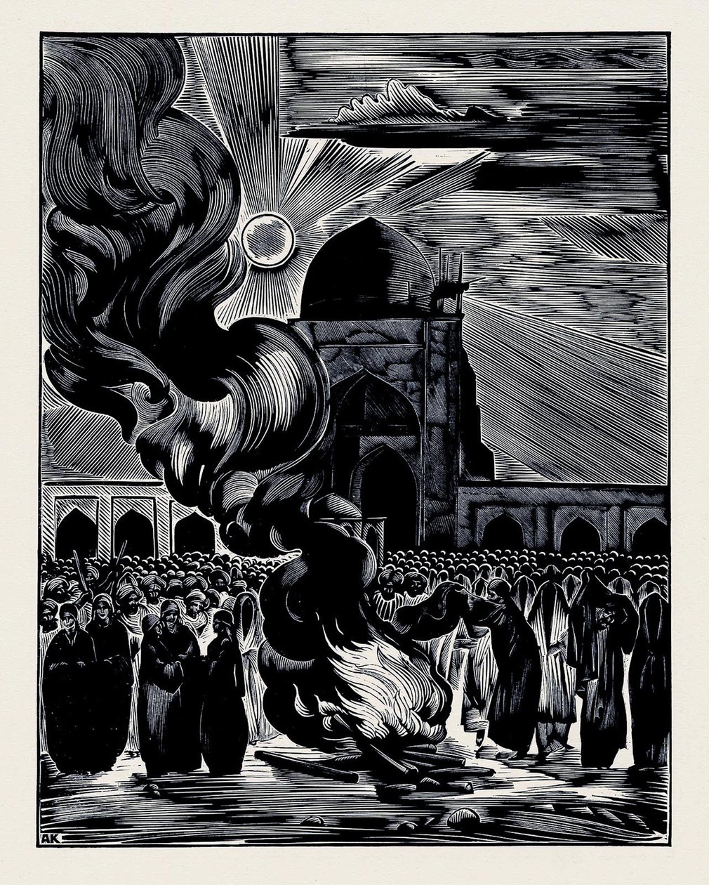 Osvobození muslimských žen. Pálení závoje, 1928 od Alexei Ilyich Kravchenko