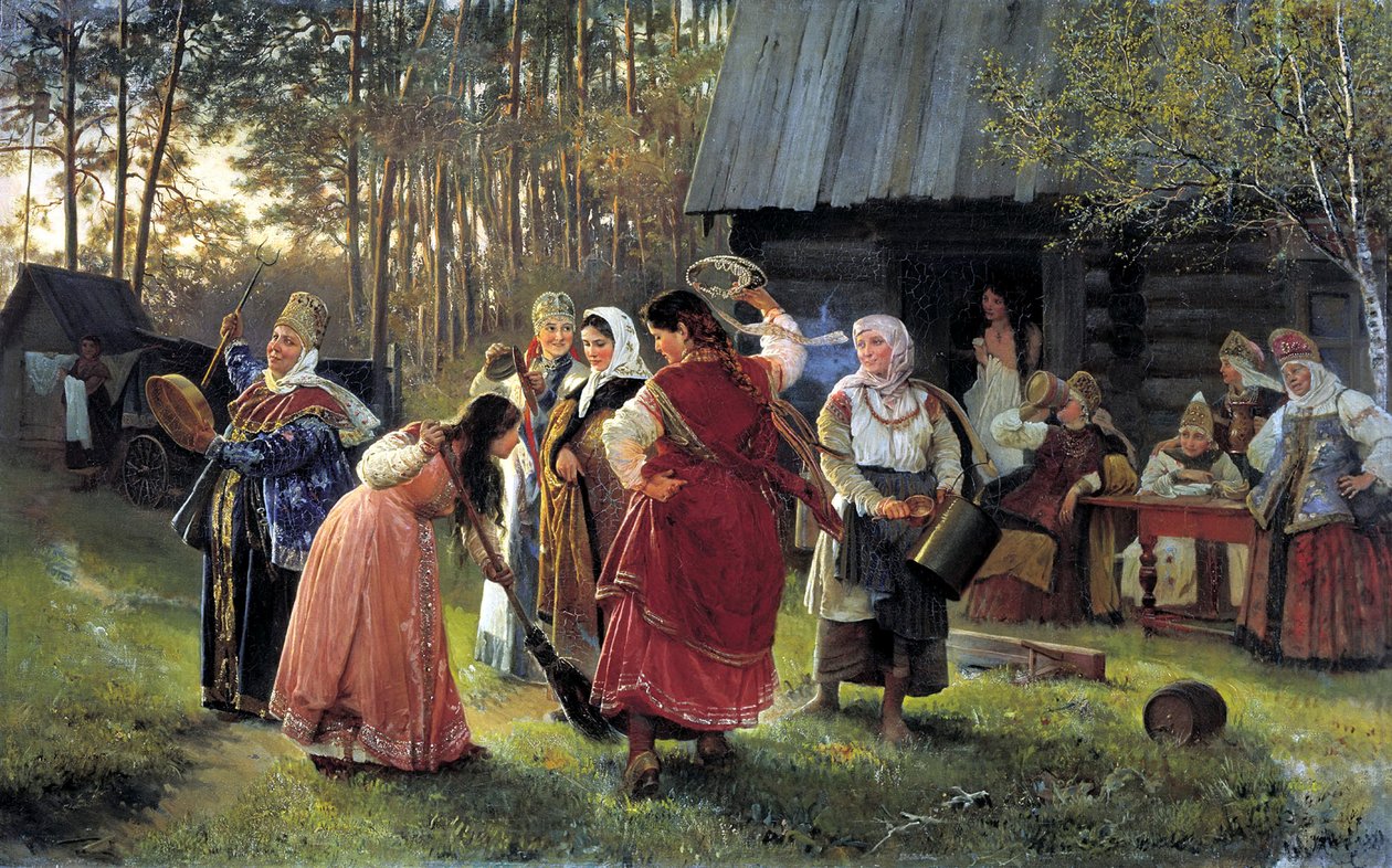 Předvečer svatby, 1889 od Alexei Ivanovich Korzukhin