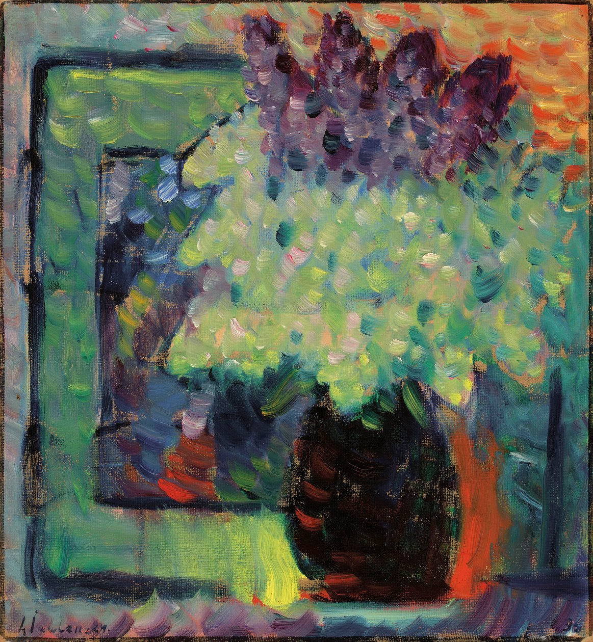 Velké zátiší Lilac kytice ve váze, 1936. od Alexei Javlensky von