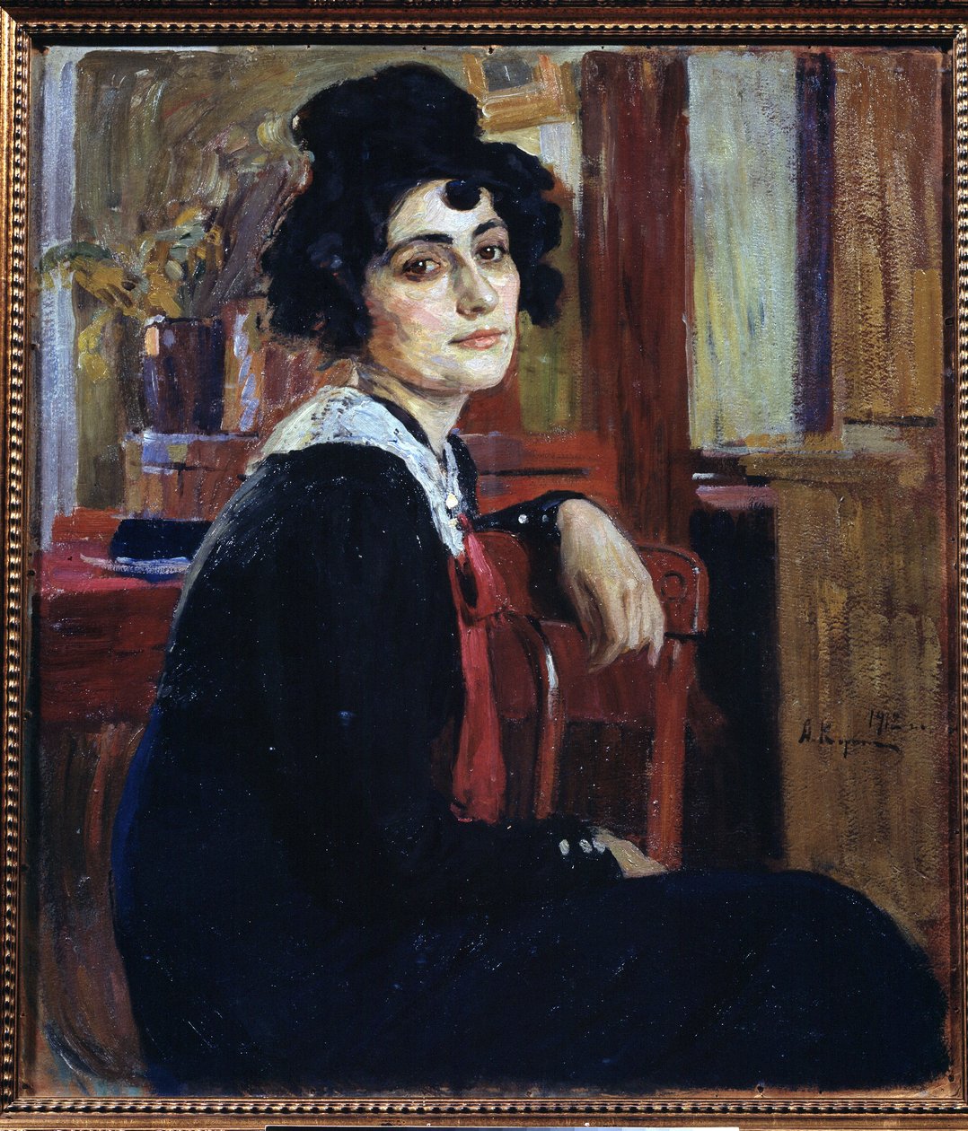 Francouzka (Francouzka). Obraz Alexeje Michajloviče Korina (Korine) (1865-1923), olej na plátně od Alexei Mikhailovich Korin