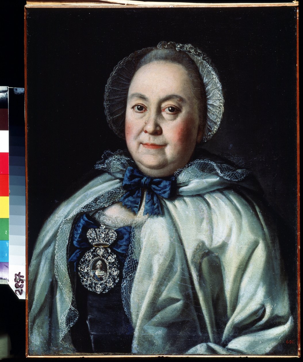Portrét čekající dámy, hraběnky Marie A. Rumjancevové (1698-1788) (Portrét čekající hraběnky Marie A. Rumjancevové). Obraz Alexeje Petroviče Antropova (1698-1788). Olej na plátně 62,5 x 48 cm od Alexei Petrovich Antropov