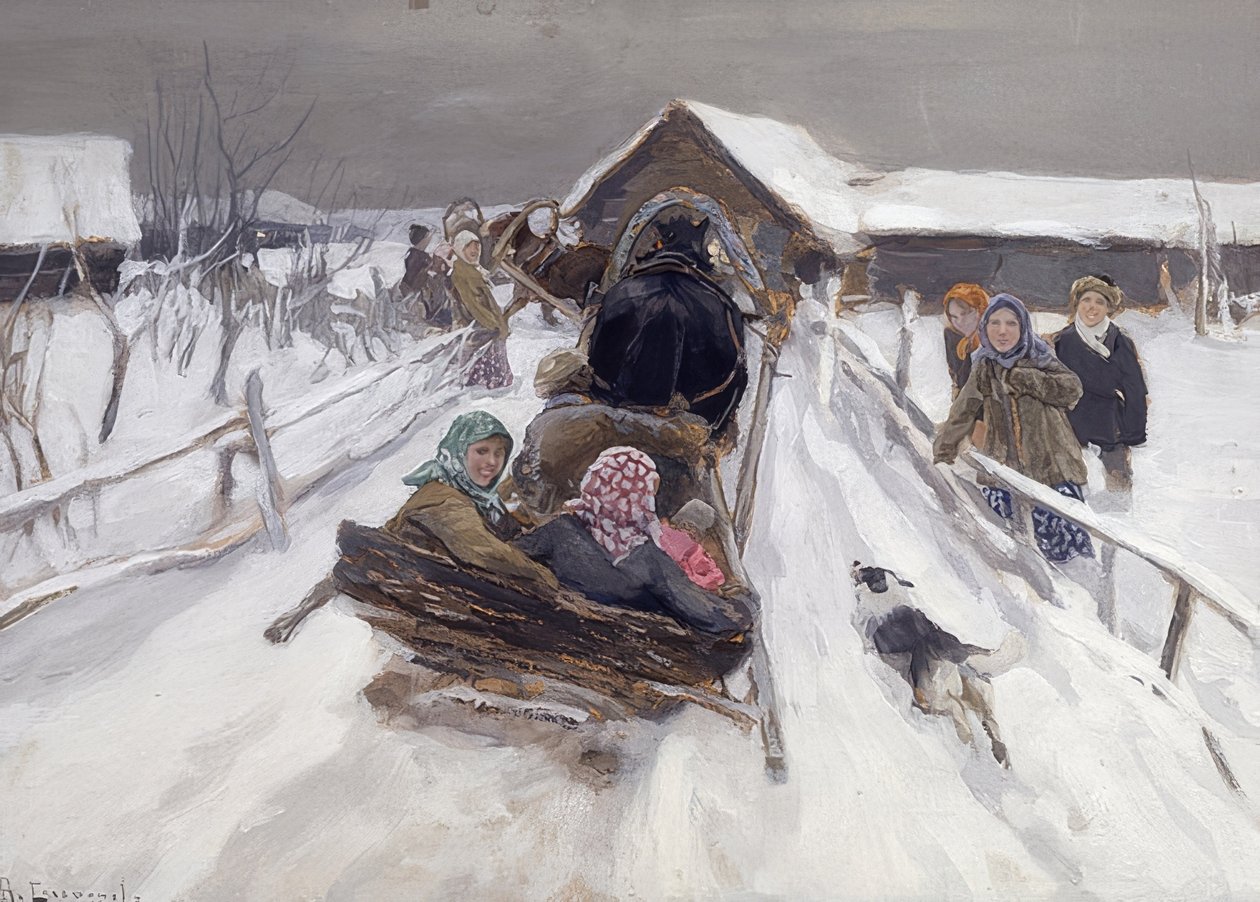Jízda na saních během karnevalové sezóny. 1910 od Alexei Steipanovitch Stepanov
