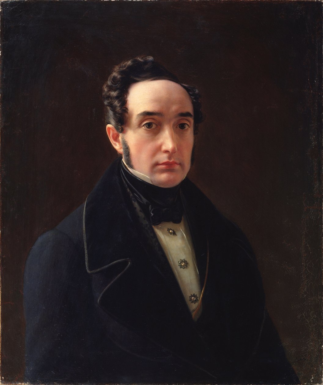 Portrét autora Ivana Panajeva (1812-1862) - Obraz Alexeje Vasiljeviče Tyranova (1808-1859), olej na plátně, ruské umění od Alexei Vasilievich Tyranov