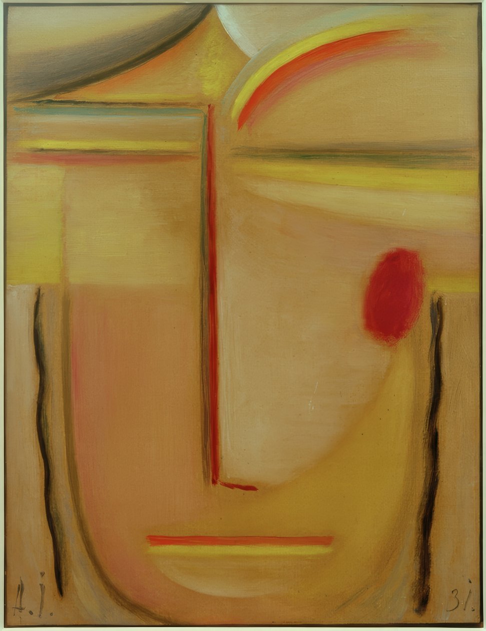 Abstraktní hlava: zlatá a růžová od Alexej von Jawlensky