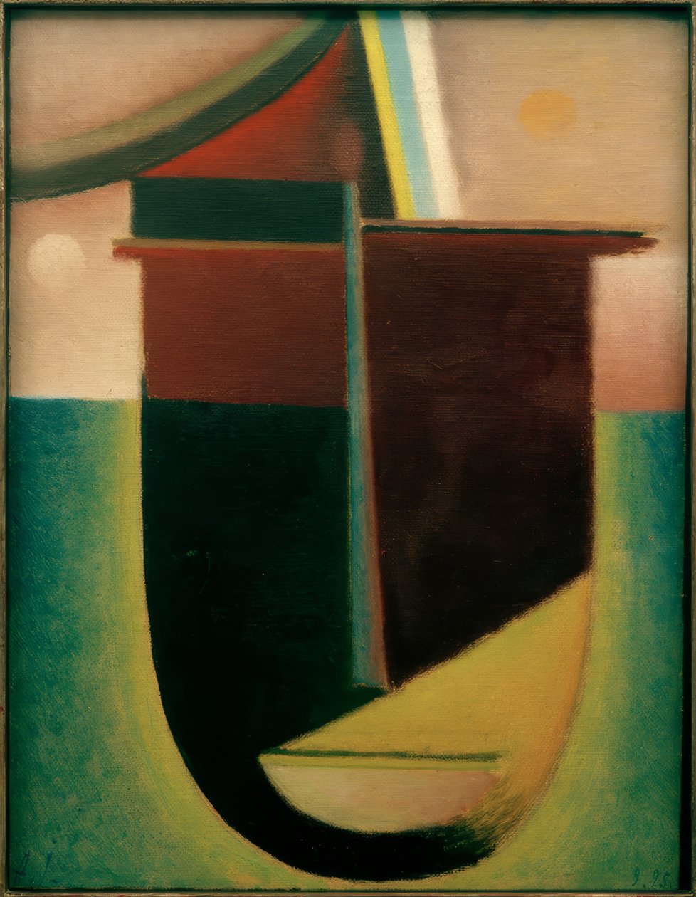 Abstraktní hlava: světlo a tma od Alexej von Jawlensky