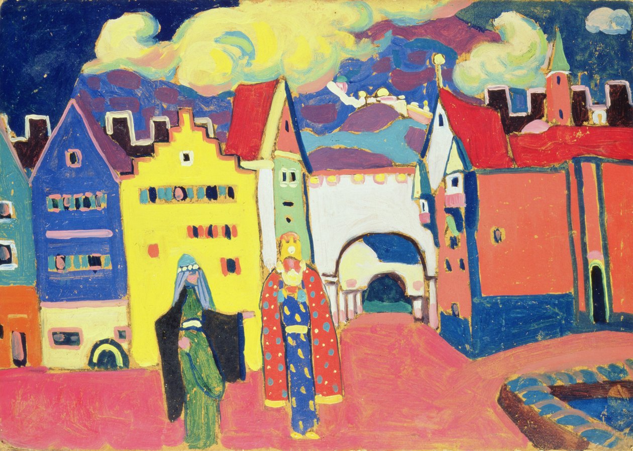 Orientální město, 1908 (olej na kartonu) od Alexej von Jawlensky