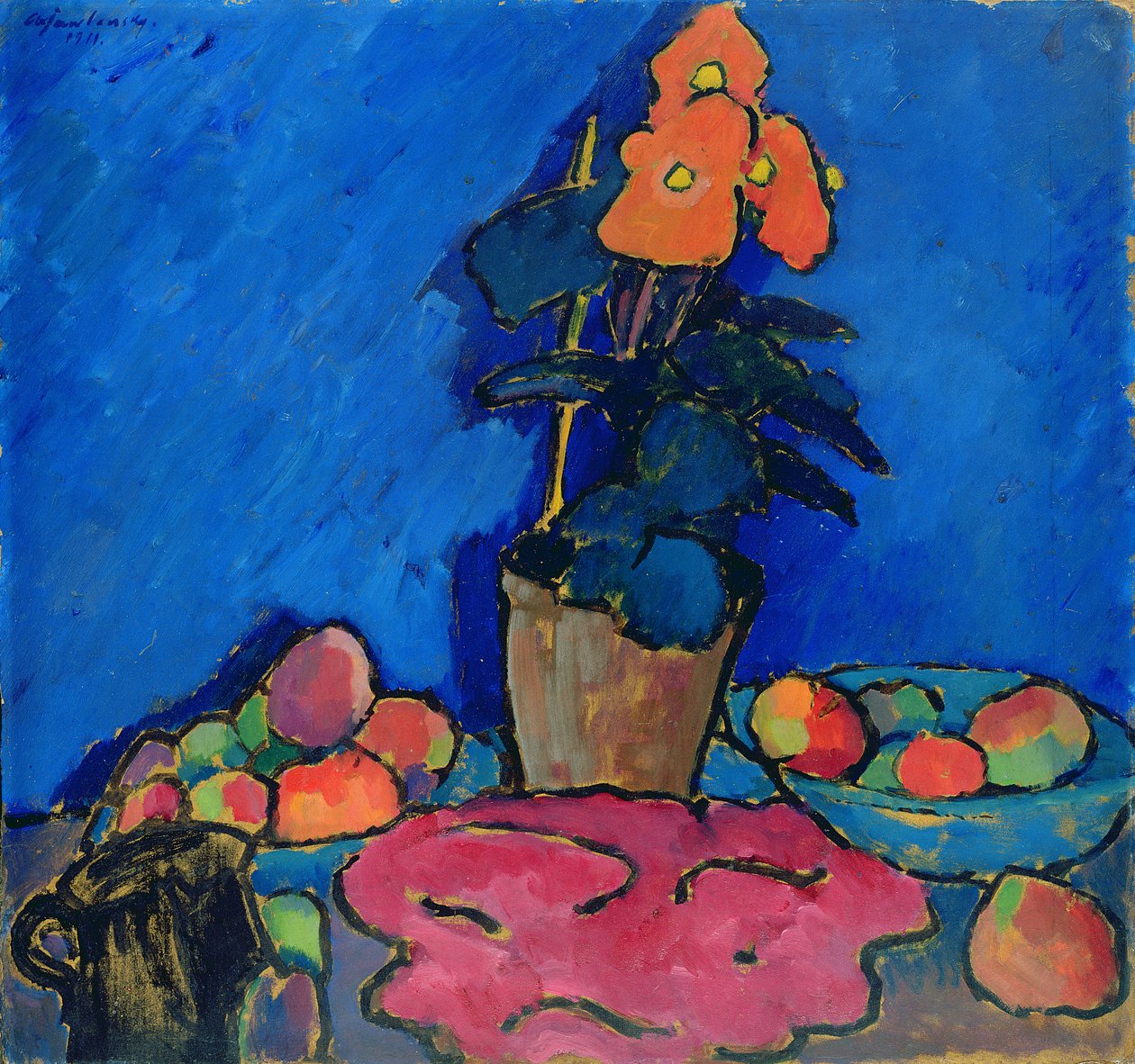 Zátiší s Begonií, 1911 (olej na kartonu) od Alexej von Jawlensky