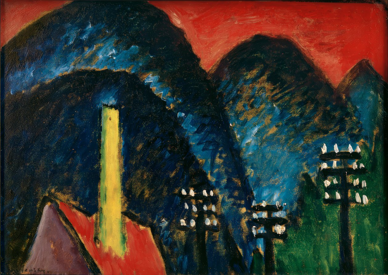 Modré hory (krajina se žlutým komínem) od Alexej von Jawlensky