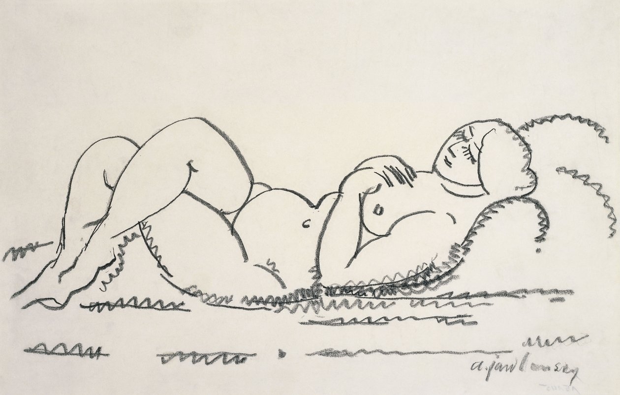 Ženský akt; Weiblicher Akt, kolem roku 1912 od Alexej von Jawlensky