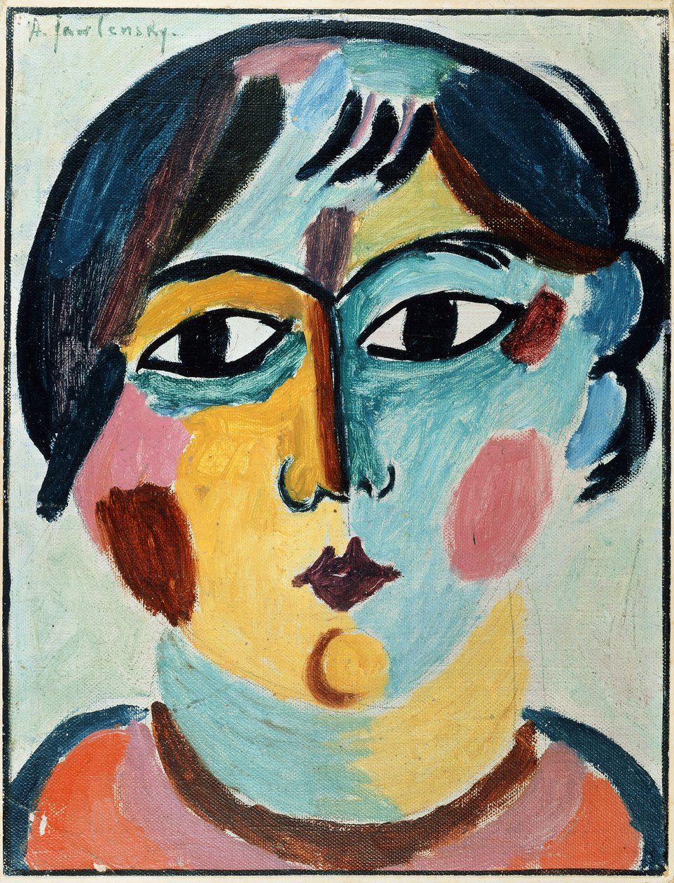 dívčí hlava; dívčí hlava, od Alexej von Jawlensky