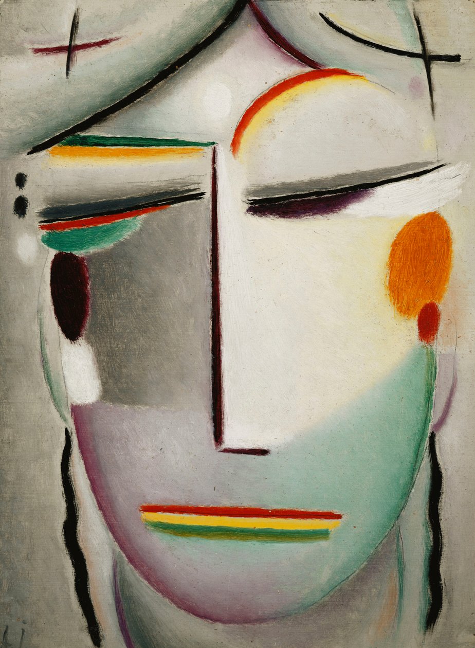 Tvář Spasitele: Vzdálený král - Buddha II; Tvář Spasitele: Vzdálená výsost - Buddha II, kolem roku 1921 od Alexej von Jawlensky