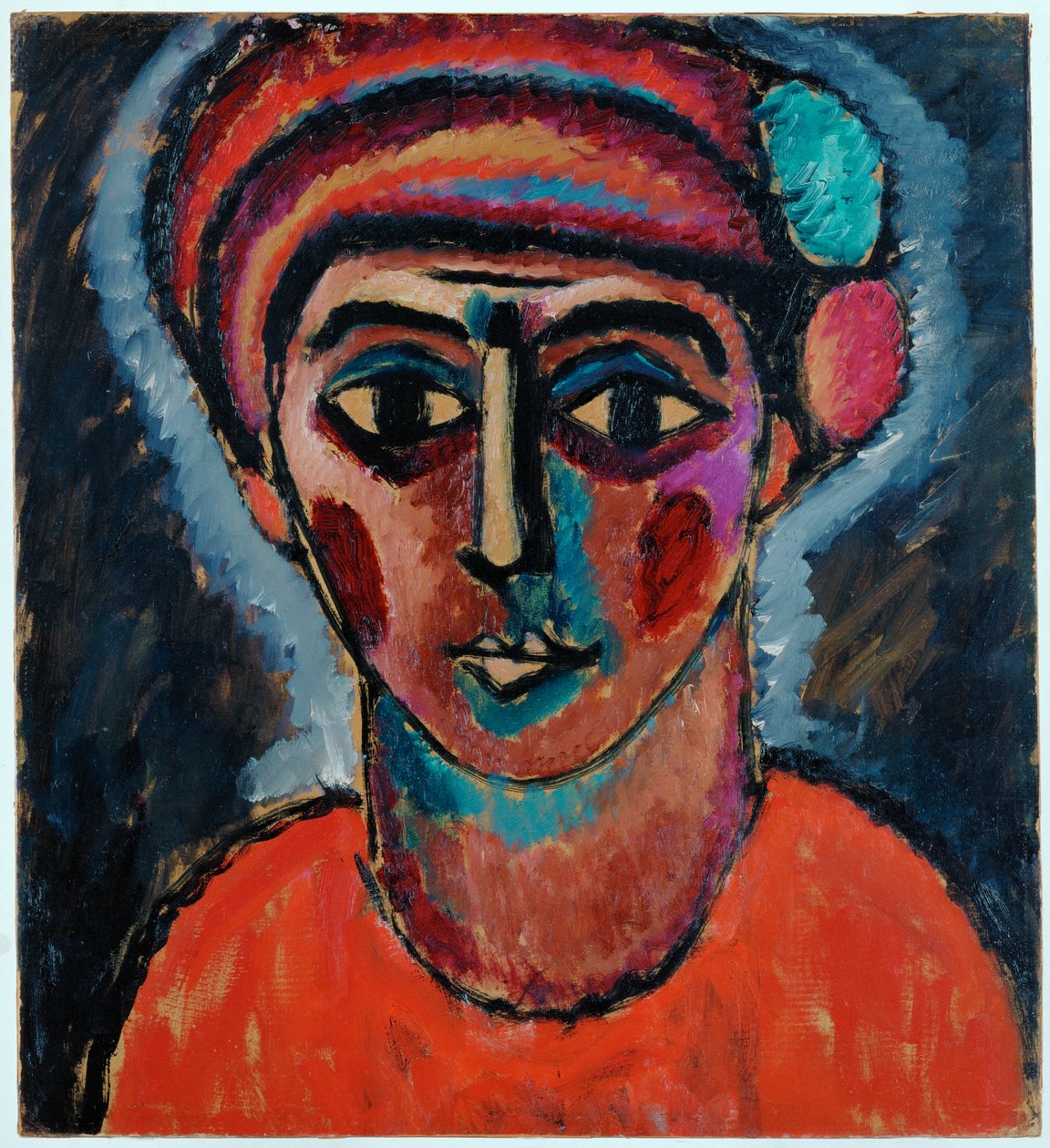 Juenglingskopf genannt Herakles - hlava mladíka zvaného Herkules (olej na kartonu) od Alexej von Jawlensky