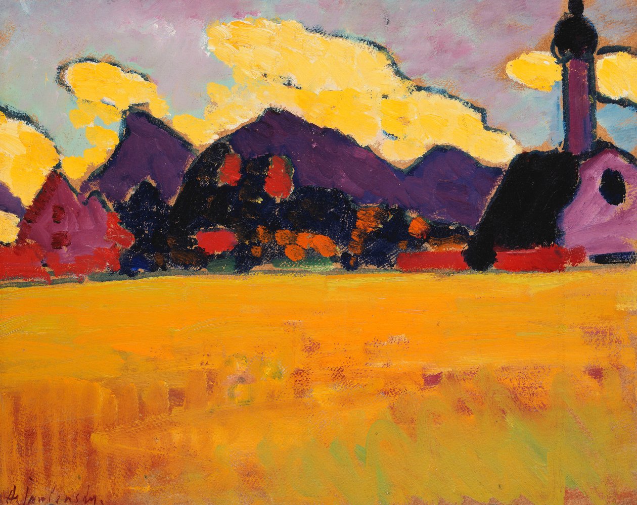 Krajina poblíž Murnau; Krajina poblíž Murnau, kolem roku 1910 od Alexej von Jawlensky
