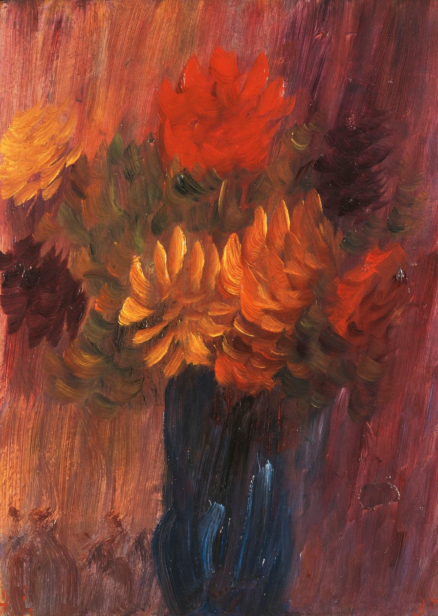 Velké zátiší: Červená a žlutá Dahlia; Velké zátiší: Červené a žluté jiřiny, 1937 od Alexej von Jawlensky