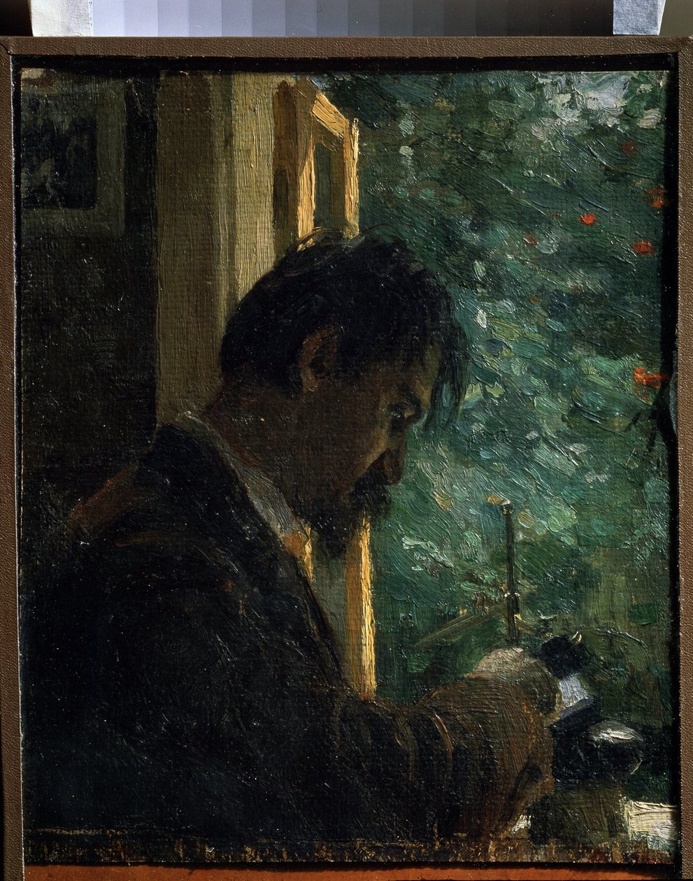 ""Rytec Vasilij Mate (Mathe) (1856-1917) při práci"" Obraz Alexeje von Javlenského (Alexi von Jawlensky, Alexej von Javlenski) (1864-1941) 1892 Státní ruské muzeum Petrohrad od Alexej von Jawlensky
