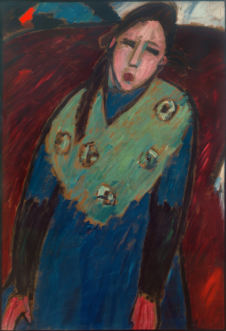 Dívka se zelenou štólou od Alexej von Jawlensky