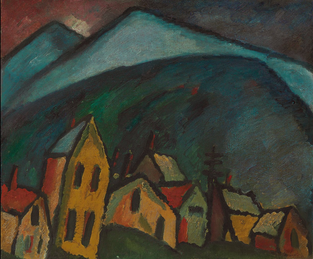 horská krajina s domy; Horská krajina s domy, 1912 od Alexej von Jawlensky