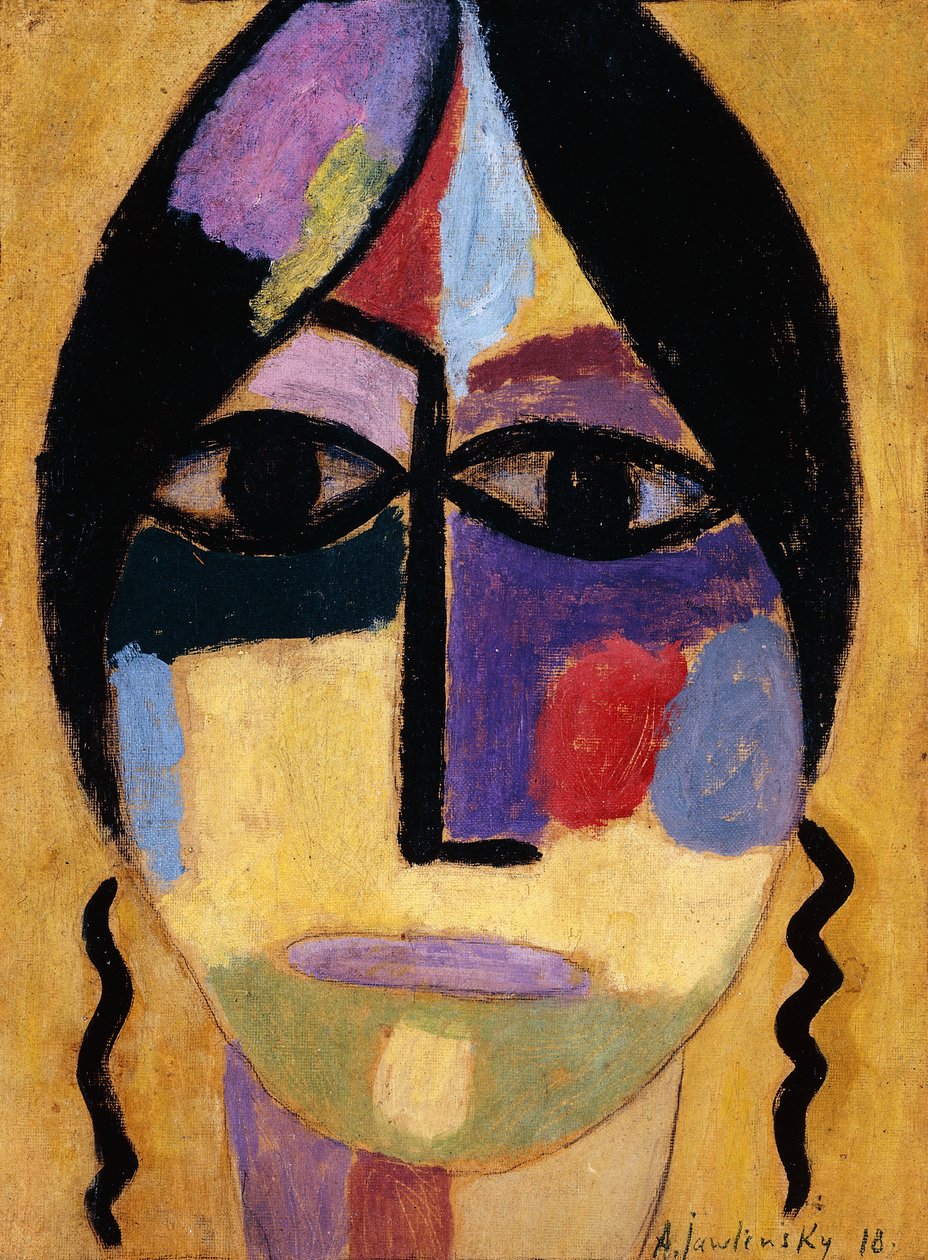 Mystic Head: Ravenwings IV; Mysticher Kopf: Rabenflugel IV, 1918 od Alexej von Jawlensky