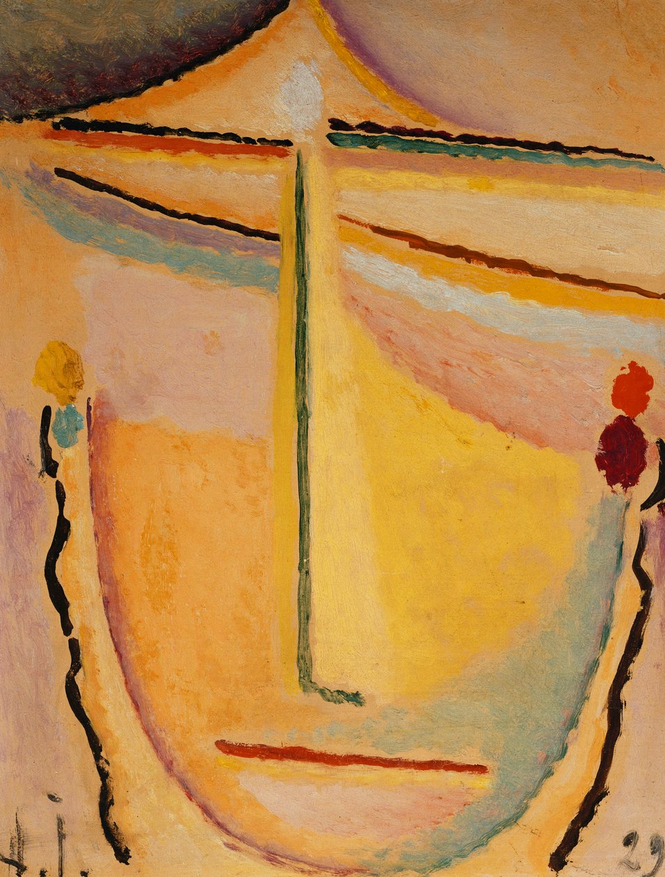 růžovo-oranžová; Rosa-Orange, 1929 od Alexej von Jawlensky