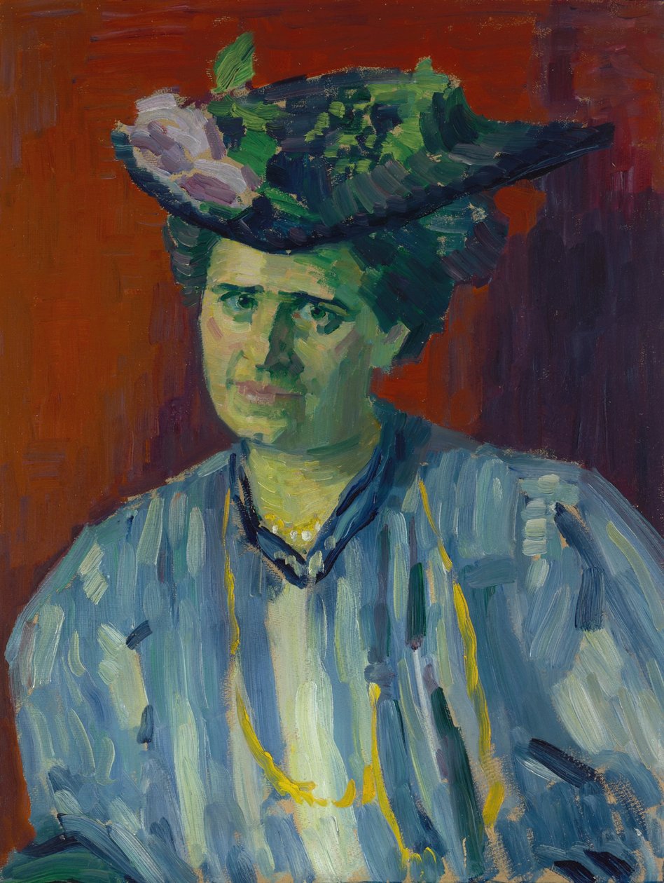 Portrét Hedviky Kubinové od Alexej von Jawlensky