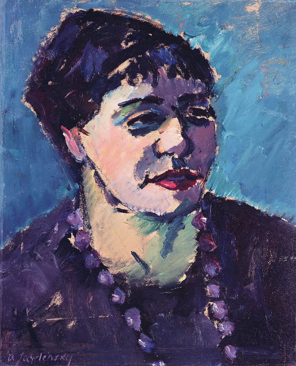 Portrét paní Epsteinové (olej na kartonu) od Alexej von Jawlensky