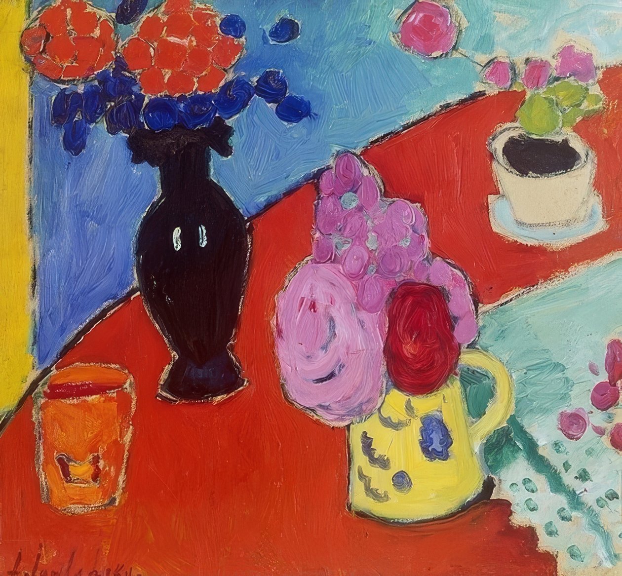 Zátiší s vázou a džbánem. 1909 od Alexej von Jawlensky