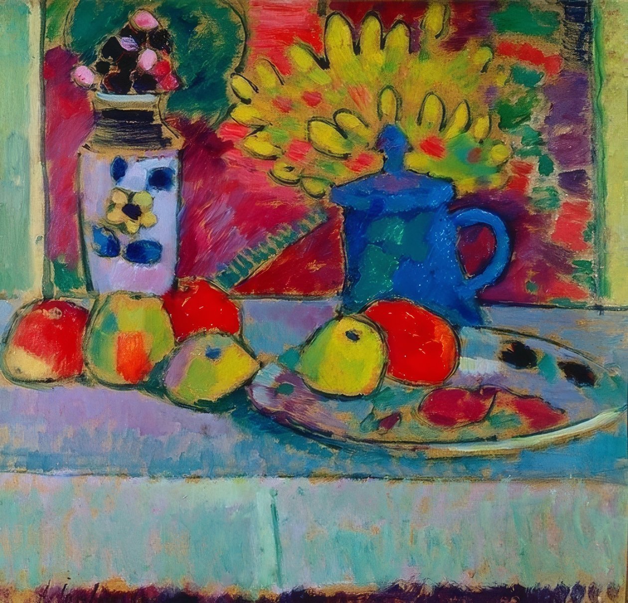 Zátiší s květinami a ovocem. Kolem roku 1910 od Alexej von Jawlensky