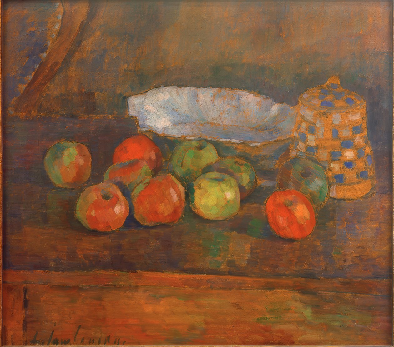 Zátiší s jablky, miska a džbán od Alexej von Jawlensky
