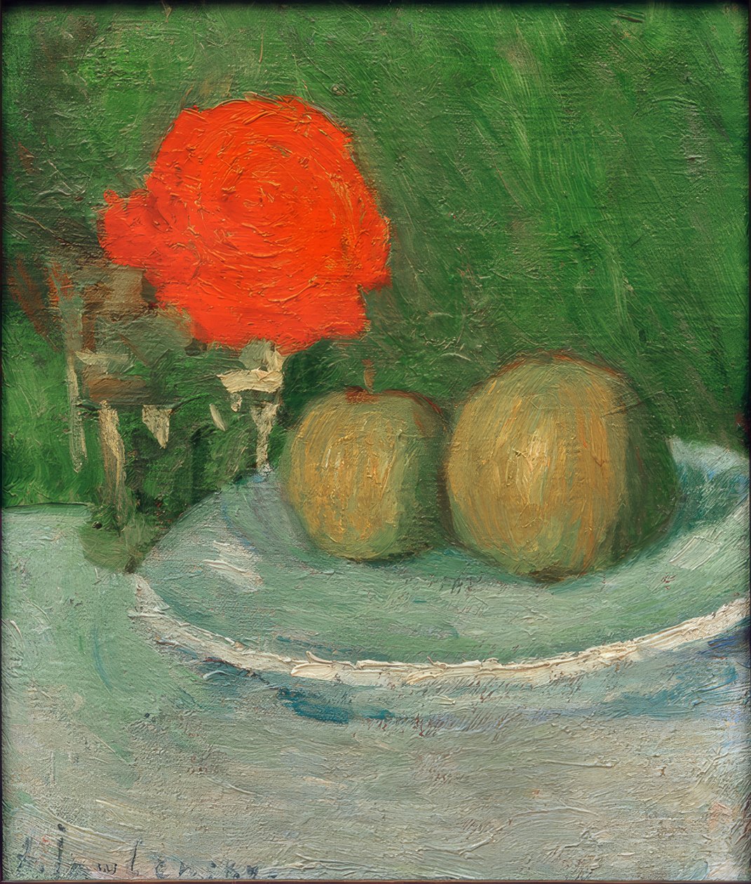 Zátiší s jablky a růže od Alexej von Jawlensky