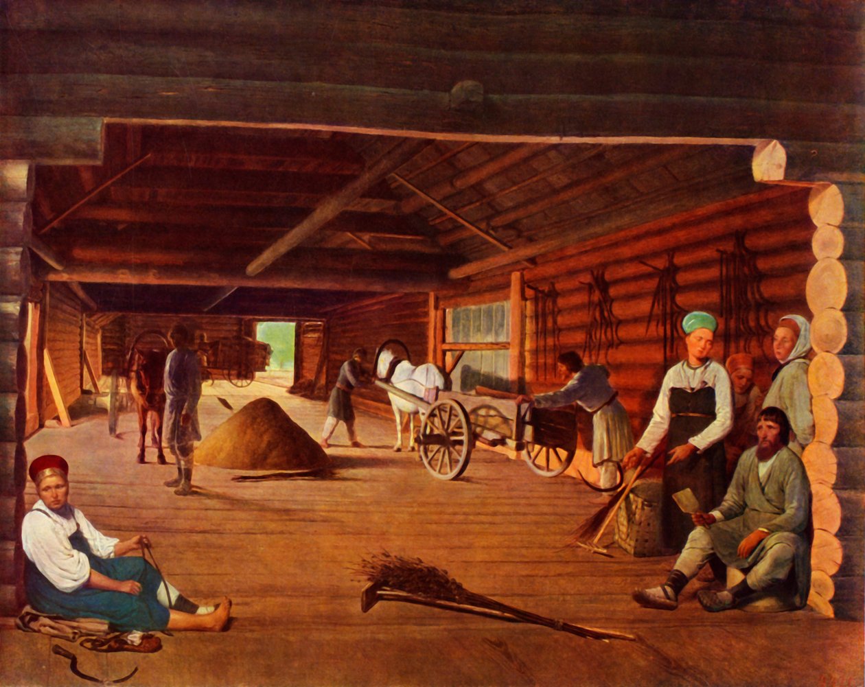 Flailing the Grain, c1821, 1965. od Alexey Venetsianov