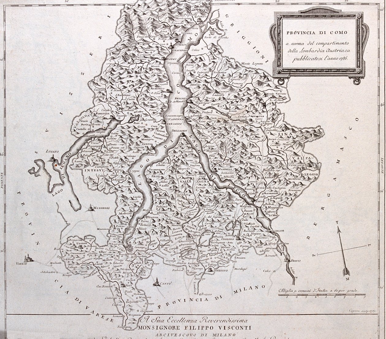 Como a Luganské jezero, Como a Lecco, Itálie - od A od Alexis Hubert Jaillot