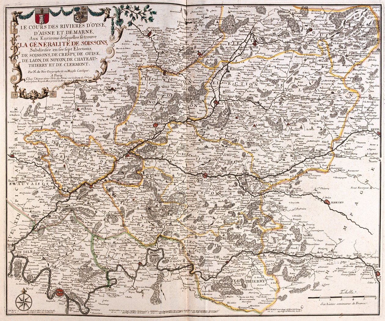 Řeka Oise, Aisne a Marna, Francie - od A od Alexis Hubert Jaillot