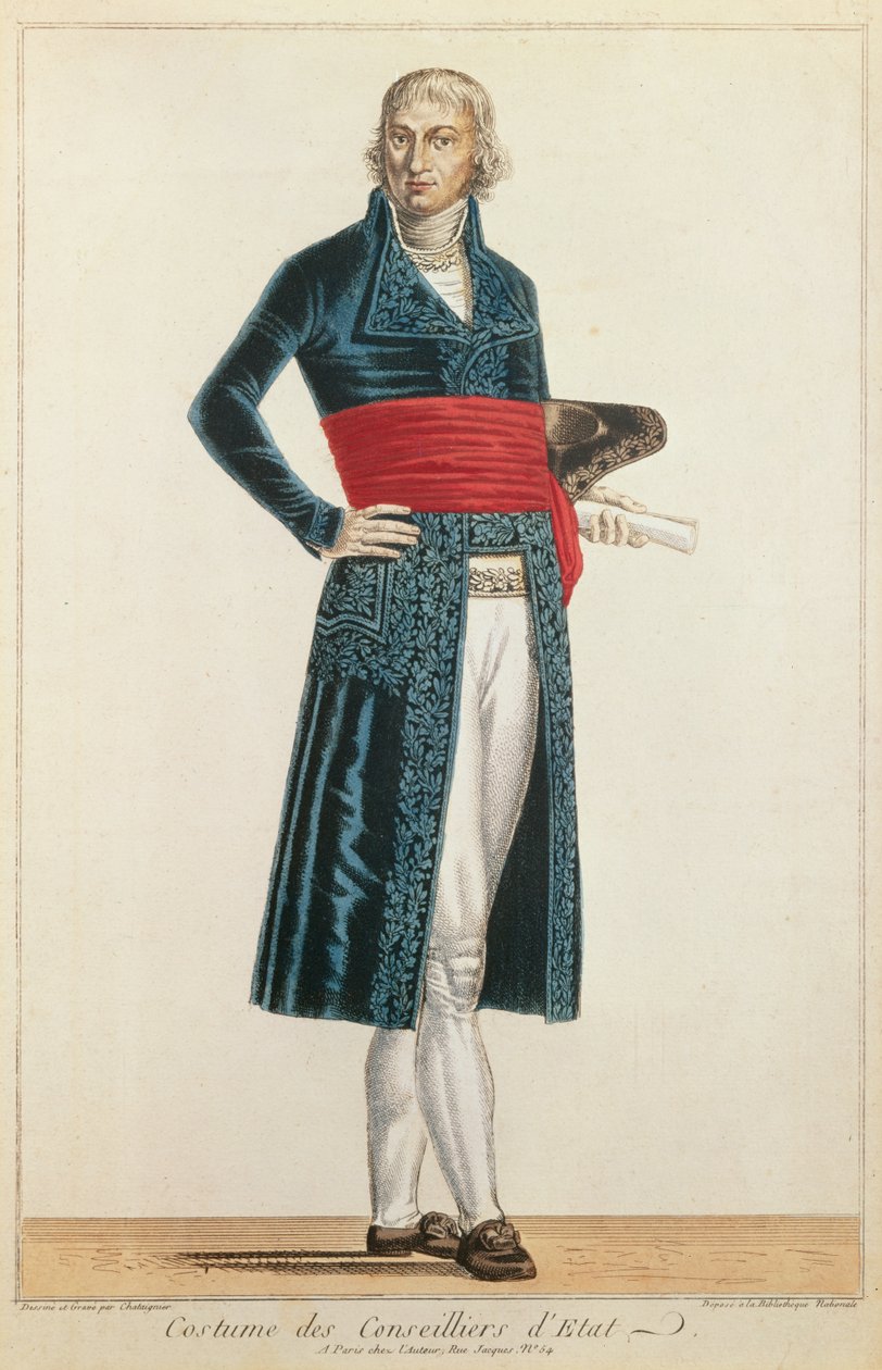 Uniforma státní rady, c.1804-10 (barevná rytina) od Alexis Chataigner