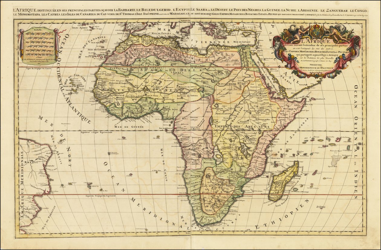 Mapa Afriky z roku 1692, Alexis-Hubert Jaillot od Alexis-Hubert Jaillot