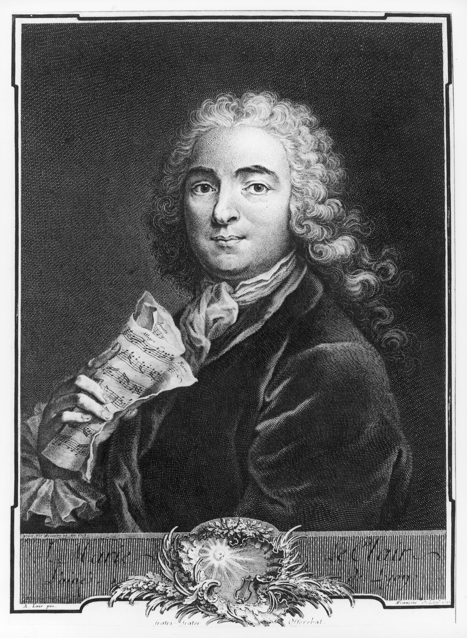Portrét Jean-Marie Leclaira (1697-1764) staršího, vyrytý Francoisem, 1741 (rytina) (černobílá fotografie) od Alexis Loir