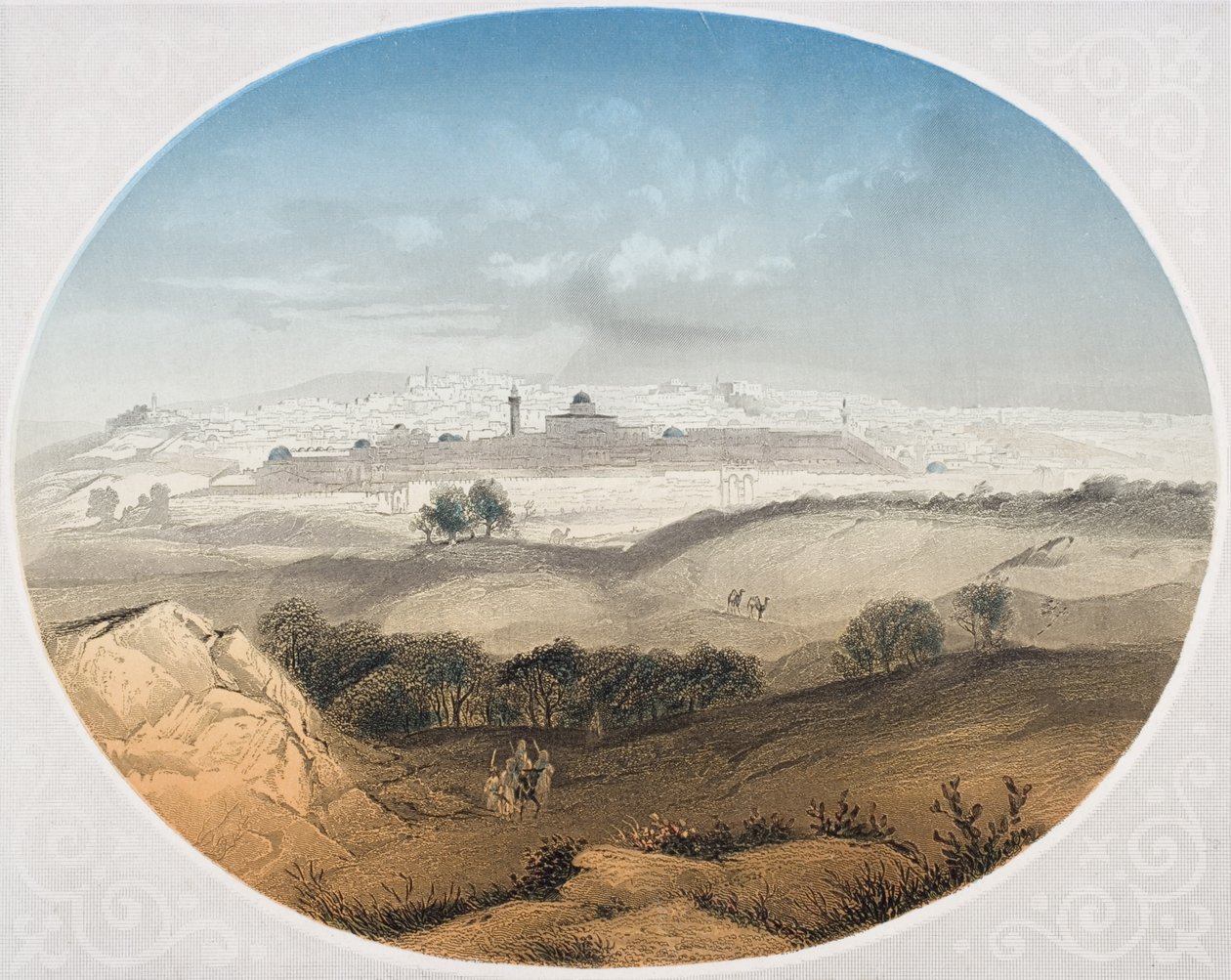 Jeruzalém, vyrytý Albertem Henrym Paynem (1812-1902) do průčelí „Života našeho Pána Spasitele Ježíše Krista“ od reverenda Johna Fleetwooda (viz 276238) od Alexius Geyer