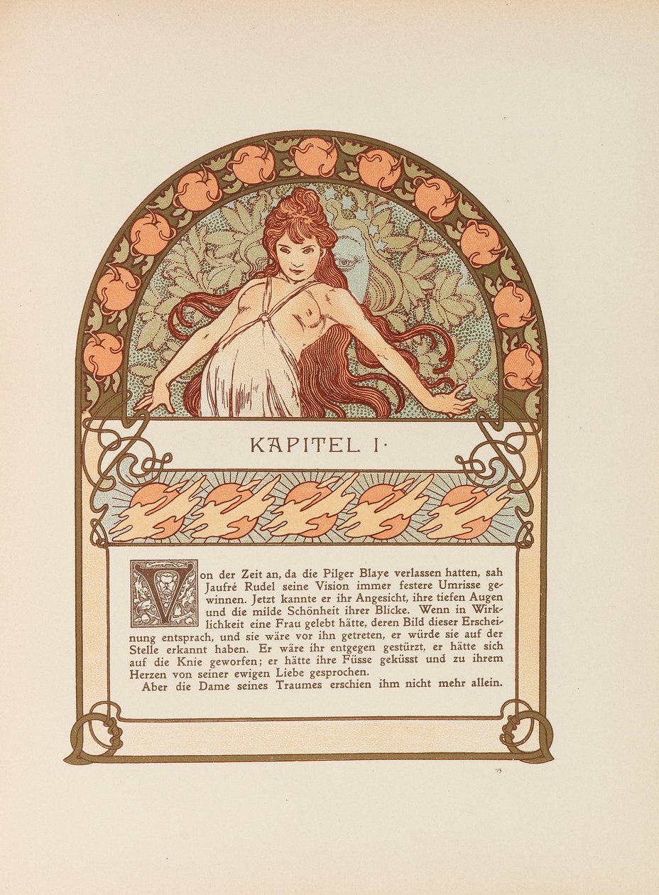 Ilsea, princezna z Tripolisu od Roberta de Flers, c. 1900. od Alfons Marie Mucha