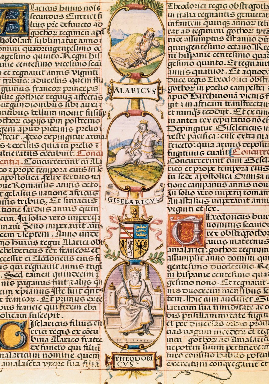 Genealogický strom králů království Asturias a Leon, z "Genealogie králů Španělska" od Alonsa de Cartagena od Alfonso de Cartagena