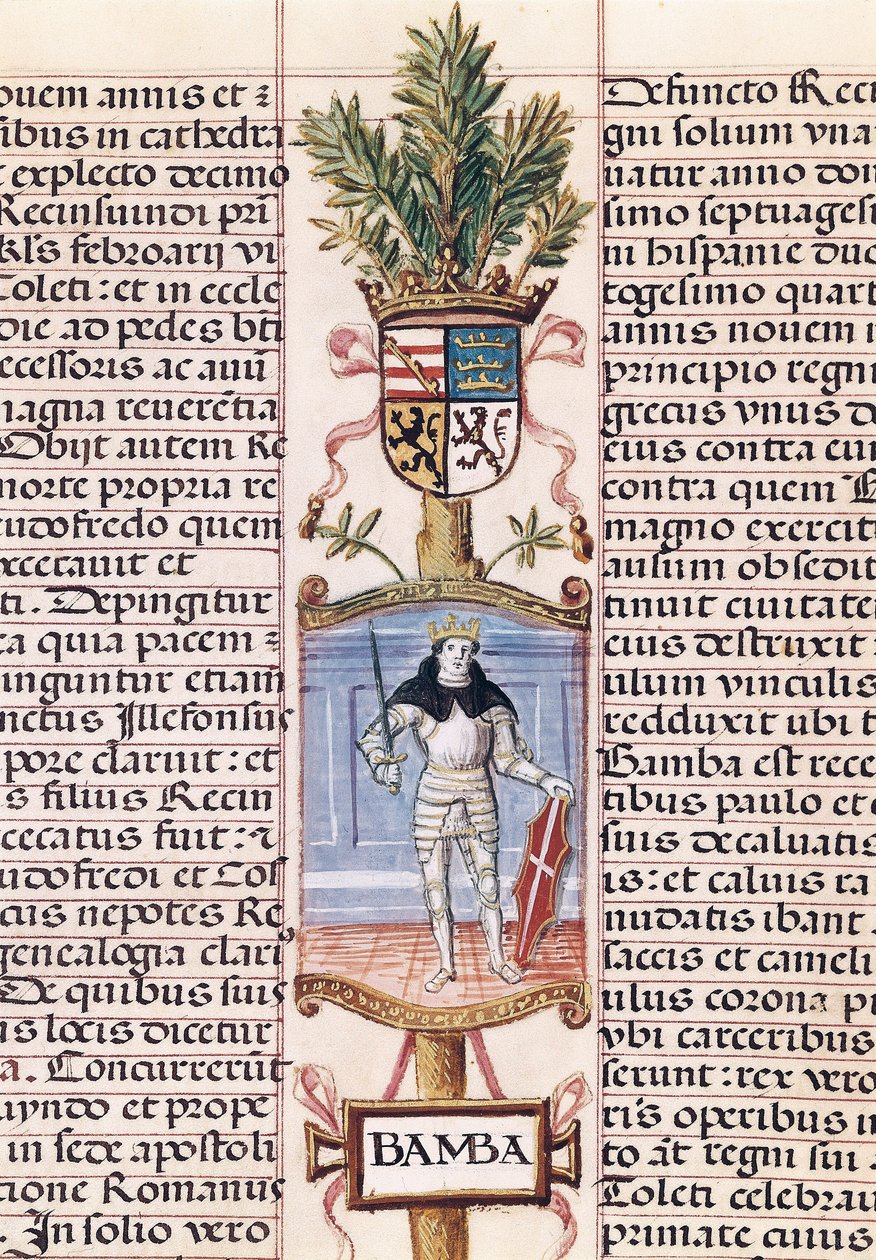 Portrét vizigótského krále Wamby († 688, španělský král v letech 672-680/681, z „Genealogie španělských králů“ od Alonsa de Cartagena od Alfonso de Cartagena