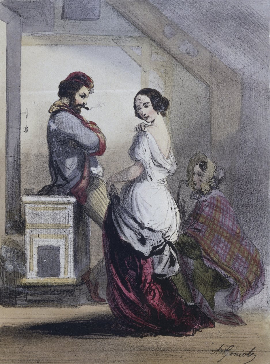 Umělec a model, 1850) od Alfred Andre Geniole