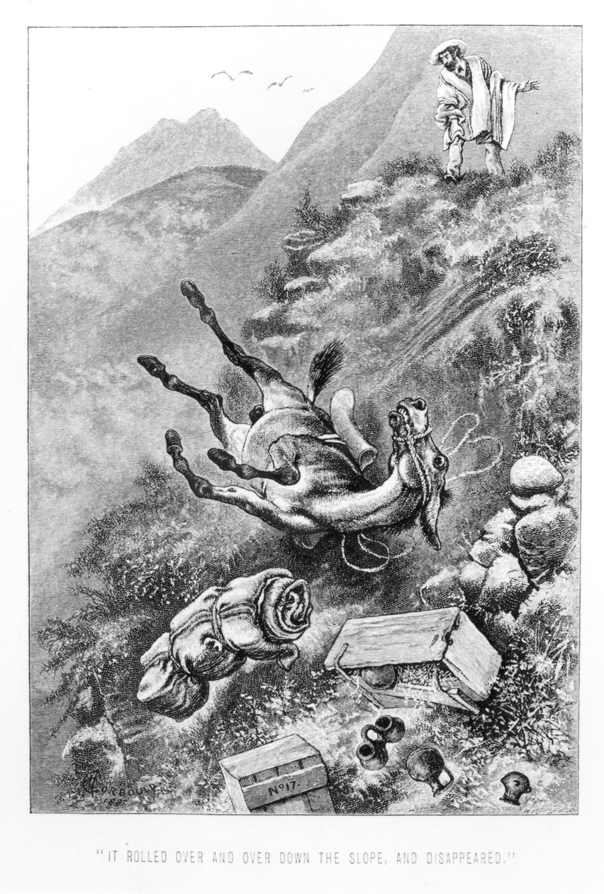 Archeologické trofeje zničené na cestě do Quita v Ekvádoru z knihy „Cesty mezi Velkými Andami na rovníku“ od Edwarda Whympera, 1892 od Alfred Chantrey Corbould