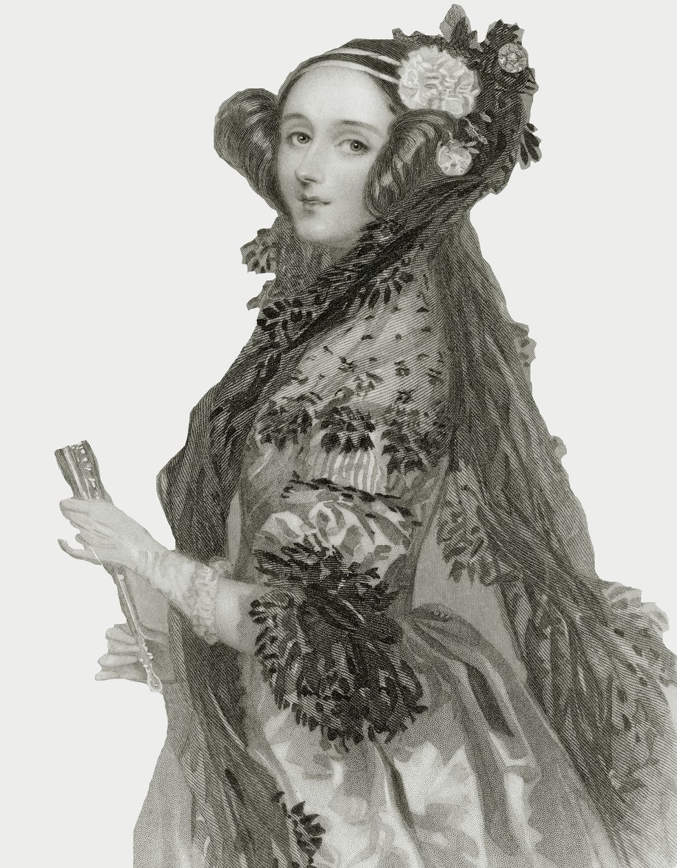 Portrét Augusty Ady Kingové (1815 - 1852), hraběnky z Lovelace. od Alfred Edward Chalon