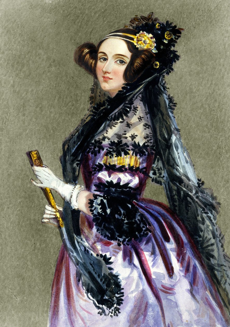 Portrét Augusty Ady Kingové (1815 - 1852), hraběnky z Lovelace (barevná rytina). od Alfred Edward Chalon