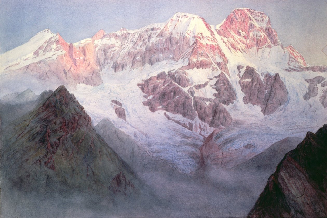 Monte Rosa při východu slunce nad Alagnou od Alfred Gibson William