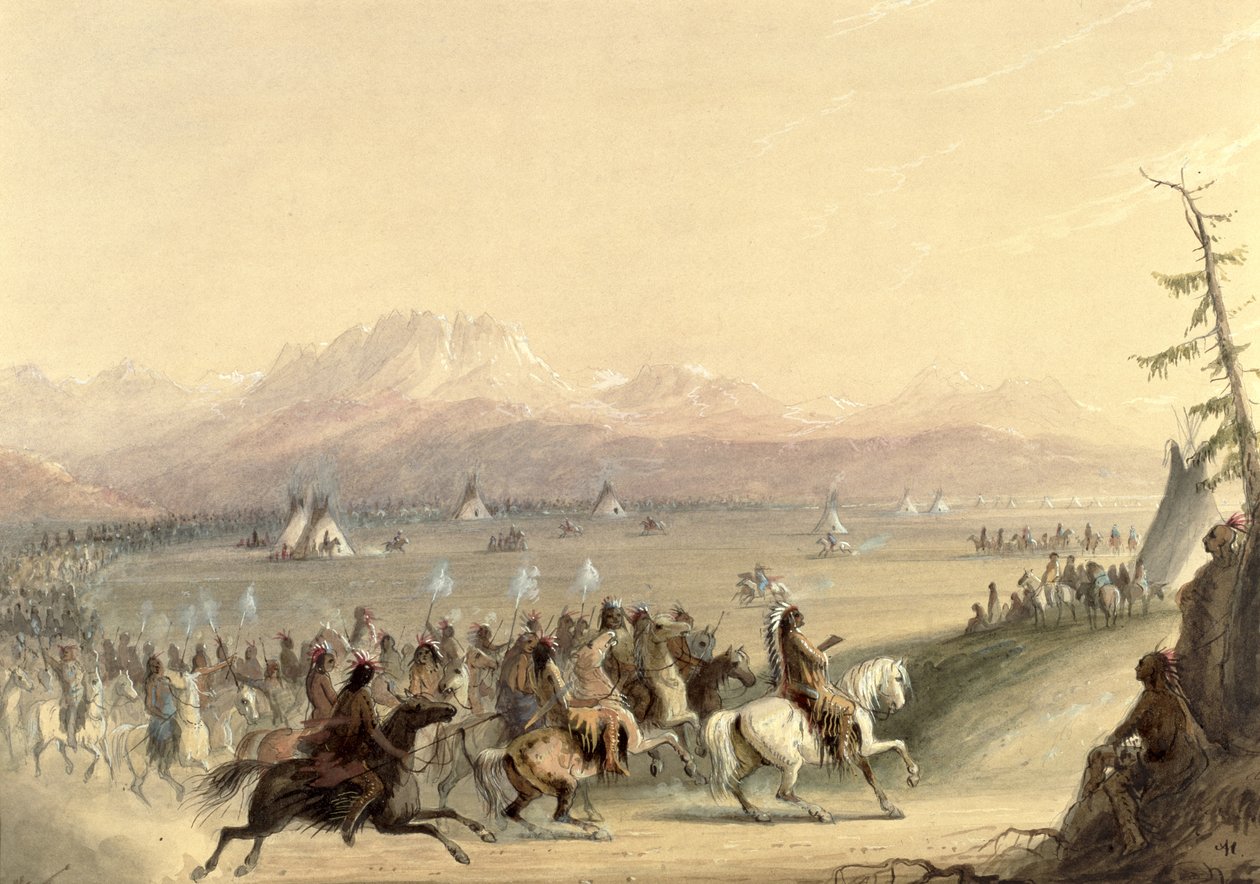 Kavalkáda, cca 1858 od Alfred Jacob Miller