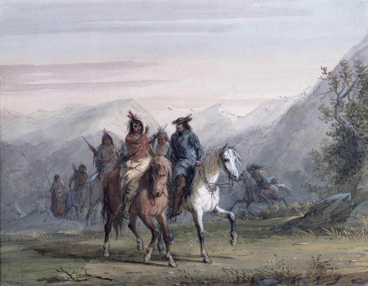 Conversing by Signs, 1837 od Alfred Jacob Miller