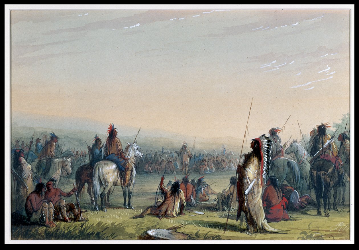 Indiánská rada, 1837 od Alfred Jacob Miller