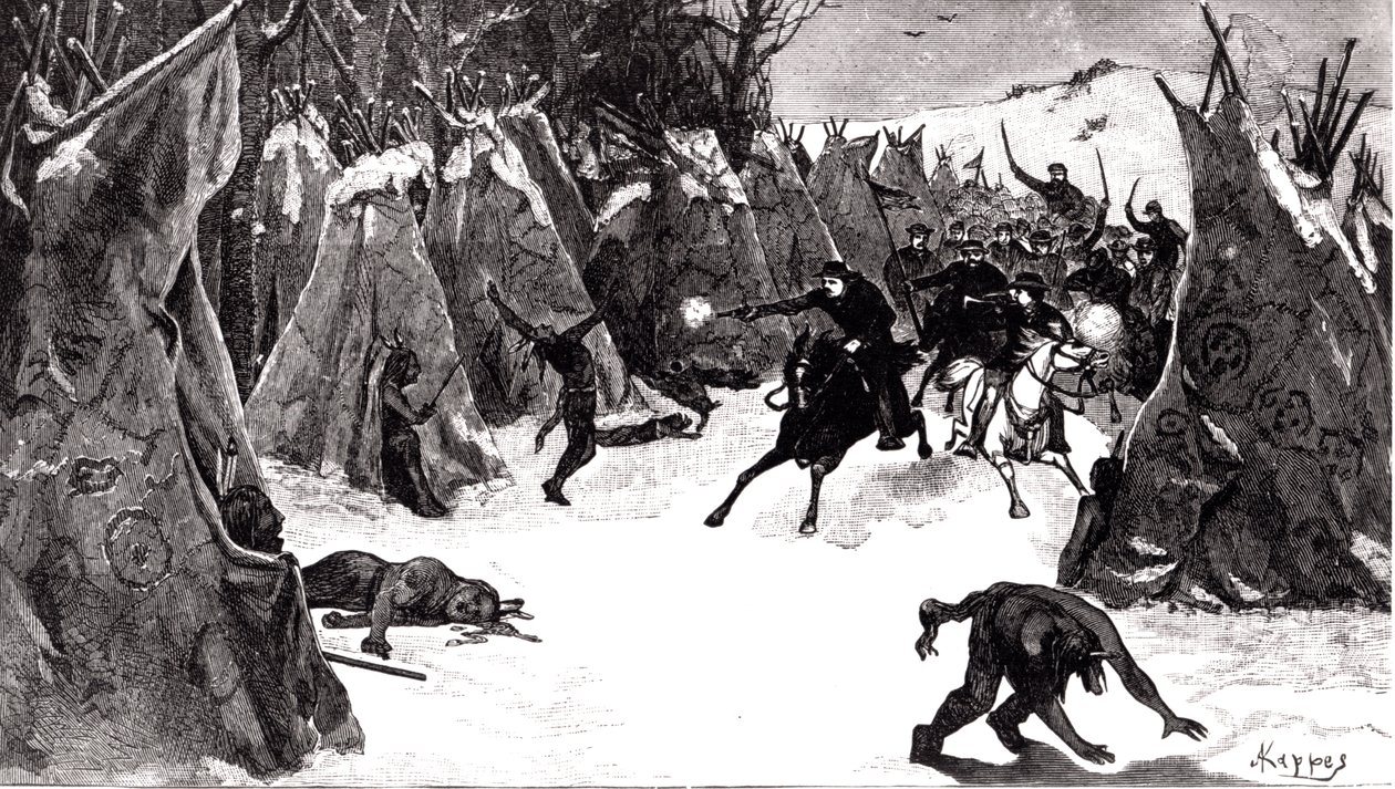 Bitva u Washity, listopad 1868, z „Života na pláních“ od Alfred Kappes