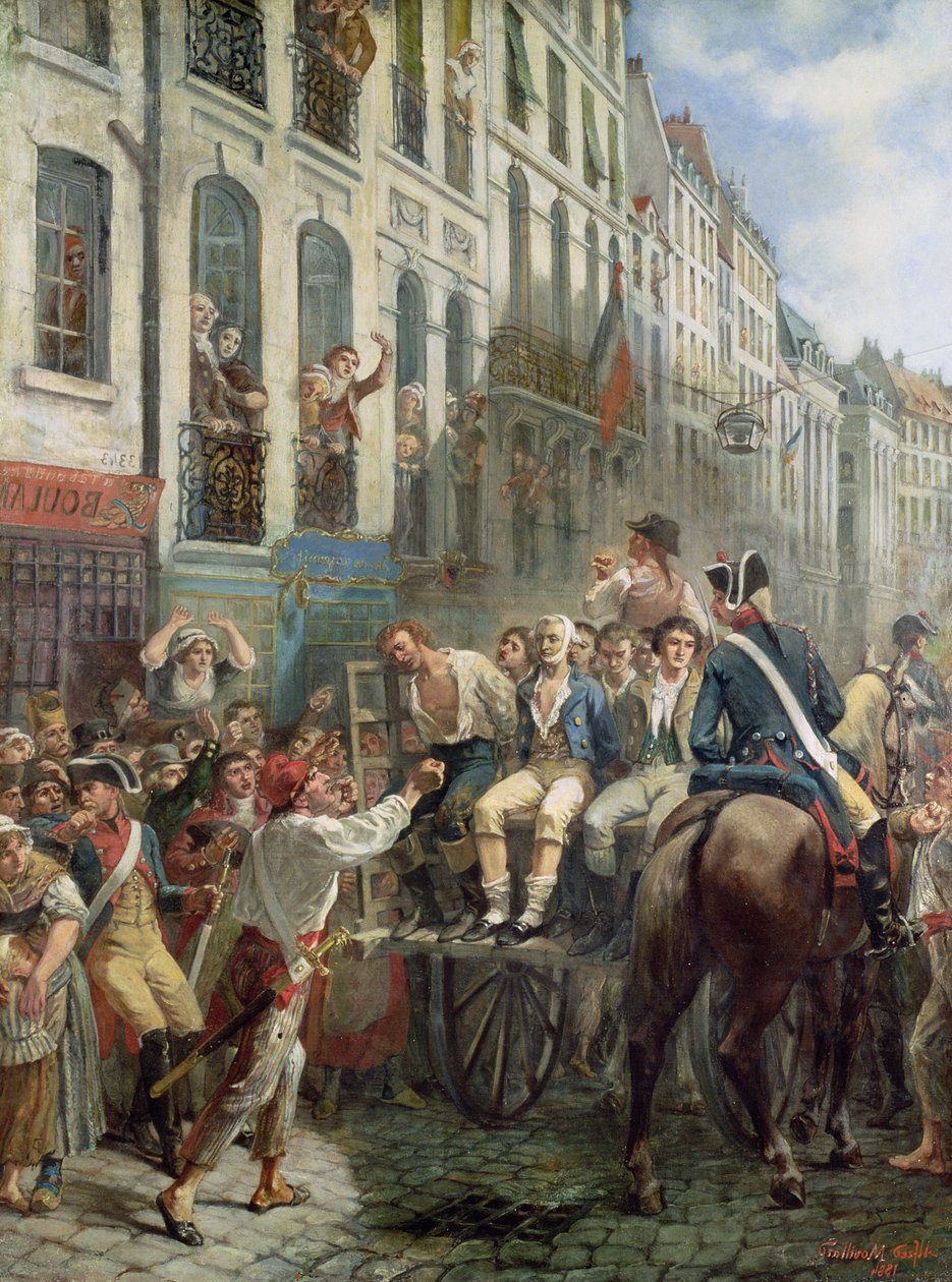 Robespierre (1758-94) a Saint-Just (1767-94) odcházejí za gilotinou, 28. července 1794, 1884 od Alfred Mouillard