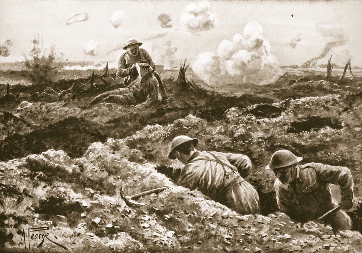 Zastupující seržant J. Erskine obvazoval zraněného důstojníka a opakovaně na něj střílelo od Alfred Pearse